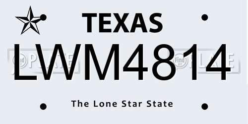 LWM4814 Texas License Plate