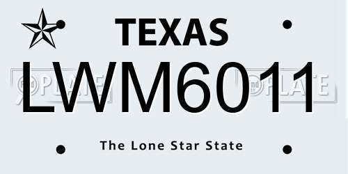 LWM6011 Texas License Plate
