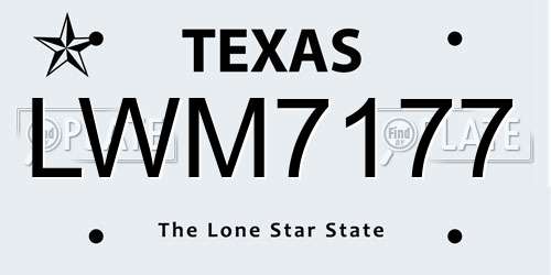 LWM7177 Texas License Plate