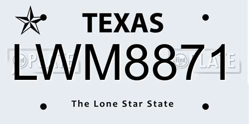 LWM8871 Texas License Plate