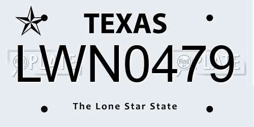 LWN0479 Texas License Plate