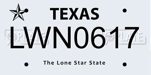 LWN0617 Texas License Plate