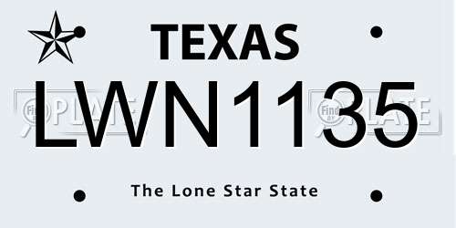 LWN1135 Texas License Plate