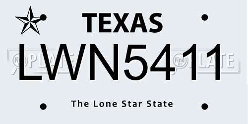 LWN5411 Texas License Plate