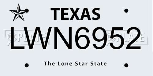 LWN6952 Texas License Plate