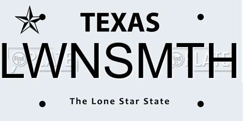 LWNSMTH Texas License Plate