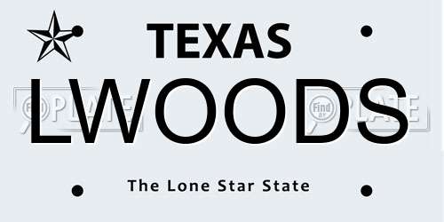LWOODS Texas License Plate