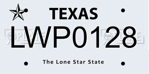 LWP0128 Texas License Plate