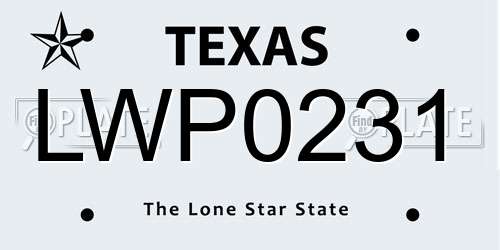 LWP0231 Texas License Plate
