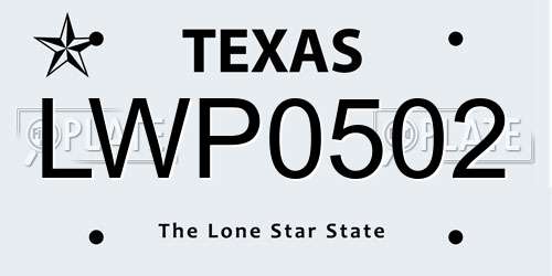 LWP0502 Texas License Plate