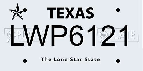 LWP6121 Texas License Plate