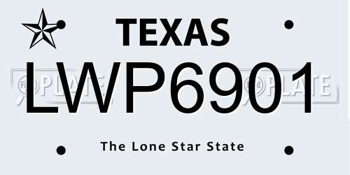 LWP6901 Texas License Plate