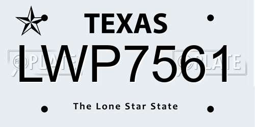 LWP7561 Texas License Plate