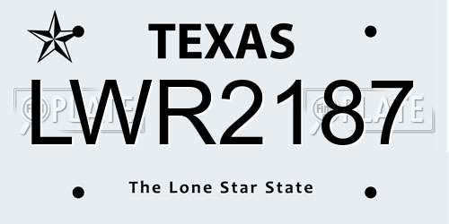 LWR2187 Texas License Plate