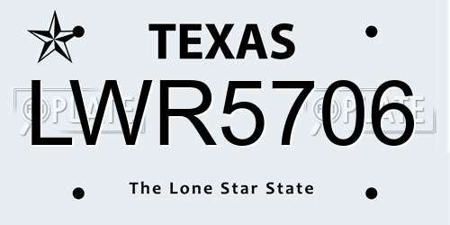 LWR5706 Texas License Plate