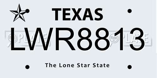 LWR8813 Texas License Plate