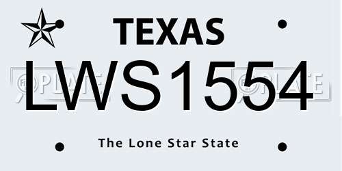 LWS1554 Texas License Plate