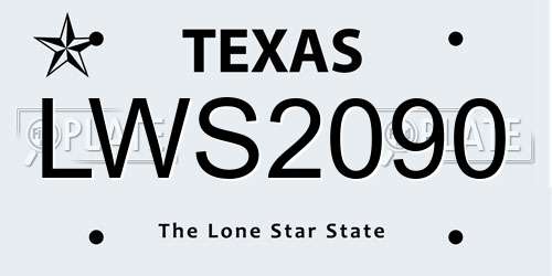 LWS2090 Texas License Plate