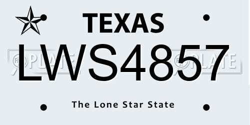 LWS4857 Texas License Plate