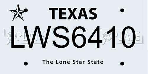 LWS6410 Texas License Plate