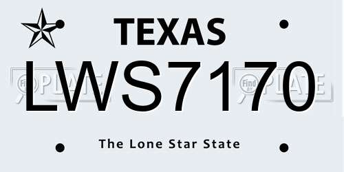 LWS7170 Texas License Plate