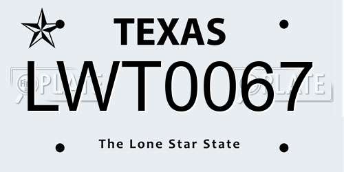 LWT0067 Texas License Plate