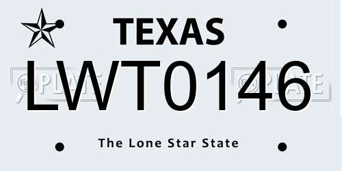 LWT0146 Texas License Plate