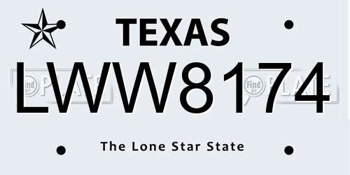 LWW8174 Texas License Plate