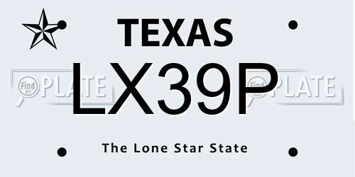 LX39P Texas License Plate
