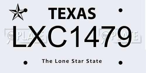 LXC1479 Texas License Plate