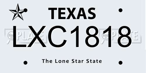 LXC1818 Texas License Plate