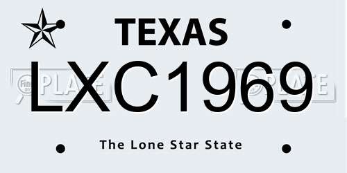 LXC1969 Texas License Plate