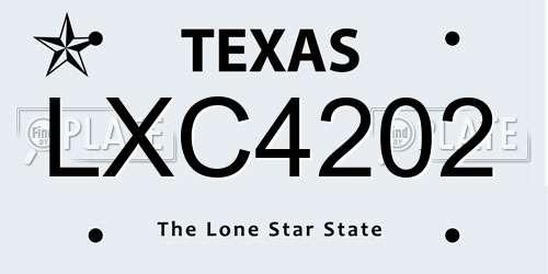 LXC4202 Texas License Plate