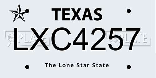 LXC4257 Texas License Plate