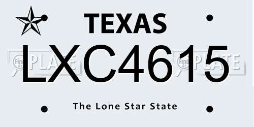 LXC4615 Texas License Plate