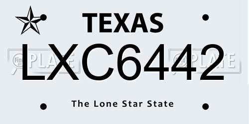 LXC6442 Texas License Plate