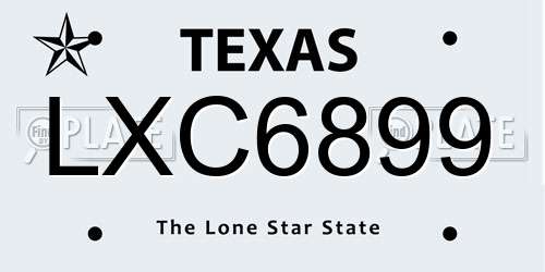 LXC6899 Texas License Plate
