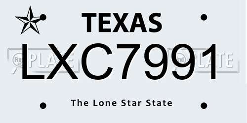 LXC7991 Texas License Plate