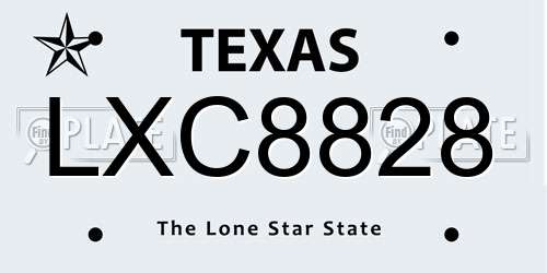 LXC8828 Texas License Plate
