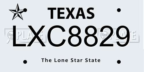LXC8829 Texas License Plate