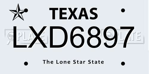 LXD6897 Texas License Plate