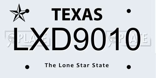 LXD9010 Texas License Plate
