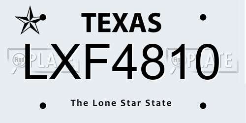 LXF4810 Texas License Plate
