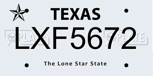 LXF5672 Texas License Plate