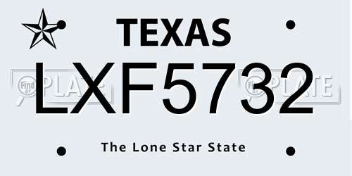 LXF5732 Texas License Plate