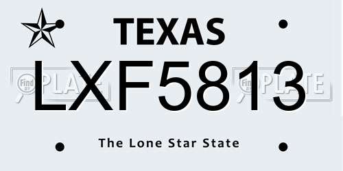 LXF5813 Texas License Plate