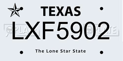 LXF5902 Texas License Plate