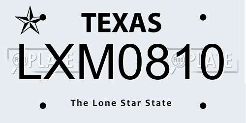 LXM0810 Texas License Plate