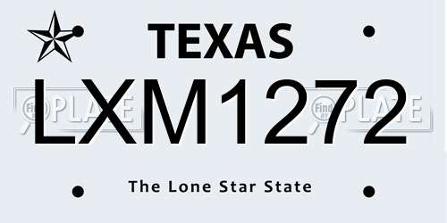 LXM1272 Texas License Plate