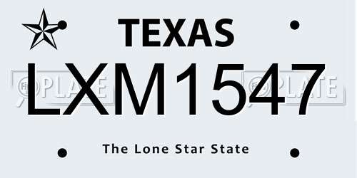 LXM1547 Texas License Plate